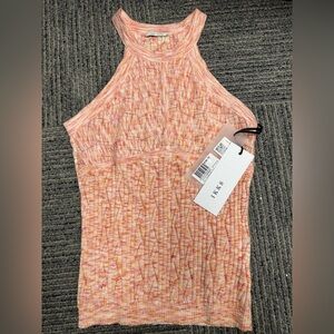 Ikks Pink and Orange Marled Ribbed Tank